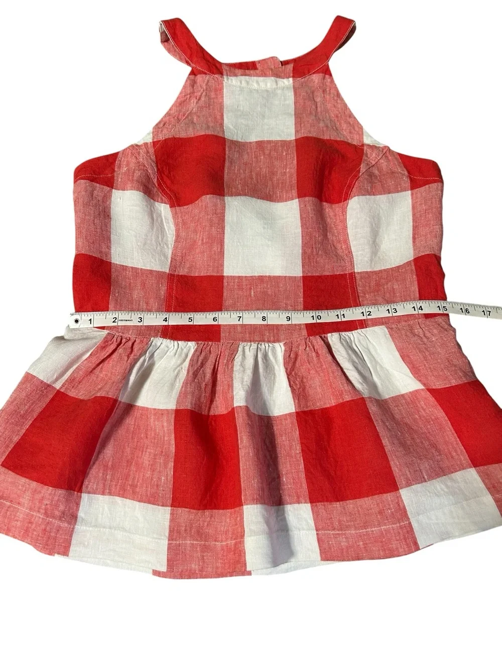 Crown & Ivy Women's Size 6
Red White Gingham Linen
Peplum Halter Top - Picture 7 of 8